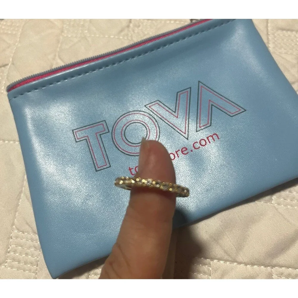 TOVA ring womens size 9 clear crystals all around band NEW in bag Tova jewelry 9